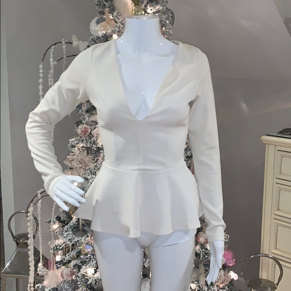 Cream/white peplum top